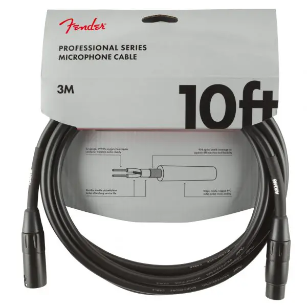 Fender - Professional Series Microphone Cable, 10', Black - 0990820022 package