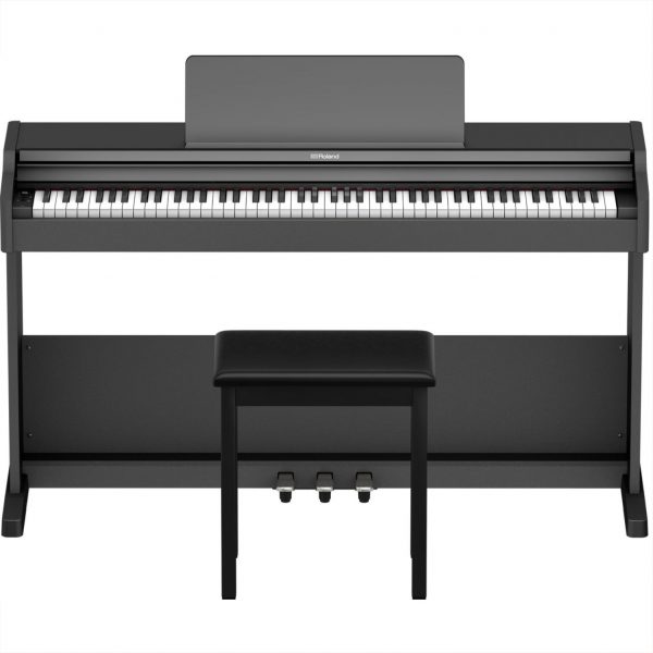 Roland - RP107 Digital Piano with Stand - Black-w bench
